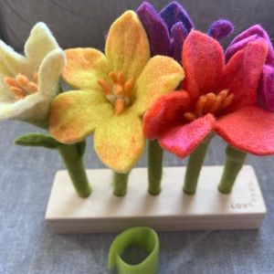 Lovevery felt flowers in a row